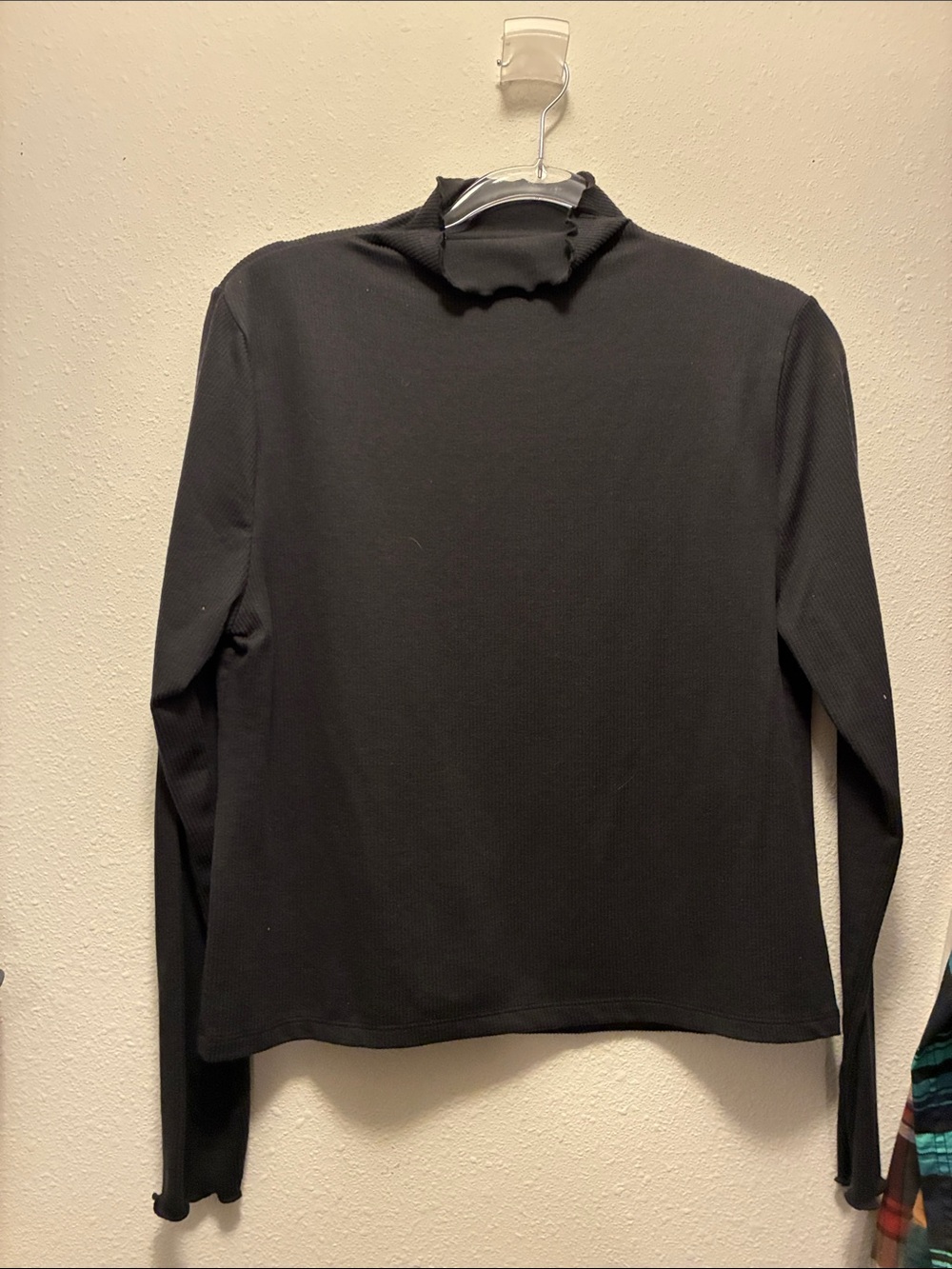 Serra Black Long-Sleeve Mock Neck Top